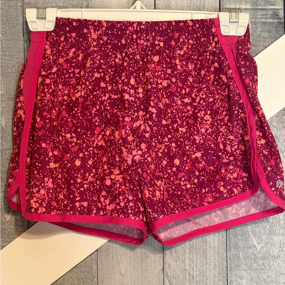 C9 by Champion Girls Pink Splatter 2 Inch Swimming,Running,Exercise,P.E. Shorts